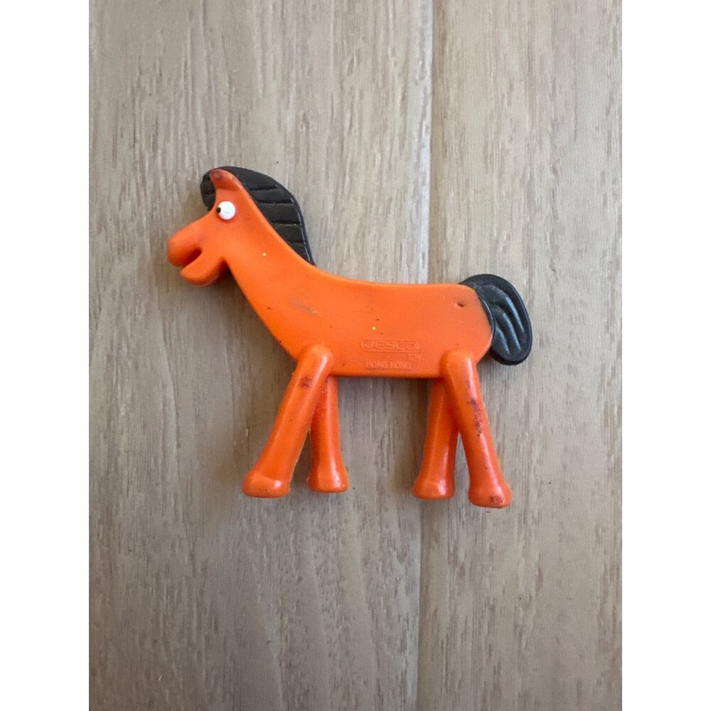 Vintage Pokey from The Gumby Show Presto Hong Kong Orange Plastic Horse Figurine